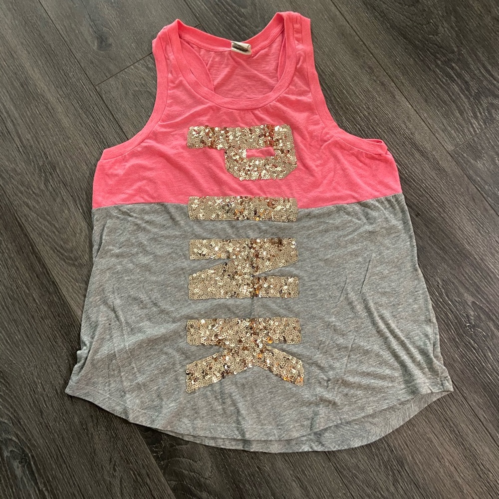 PINK GOLD SEQUIN TANK
